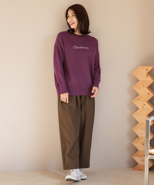 FOUND GOOD（ファウンドグッド）の「刺繍ロゴニットPO（ニット/セーター・レディース・ブラック/ネイビー/ベージュ/レッド系8/ブルー系2/グレー系5・S/M/L）」の20枚目の写真