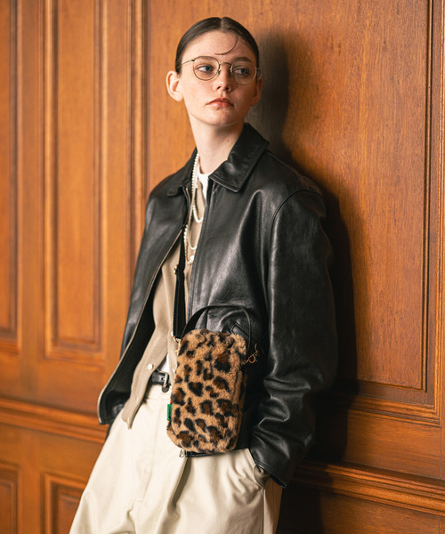 小物 Show FUR MINI PHONE CROSSBODY レオパードフラッフィーファー（ショルダー