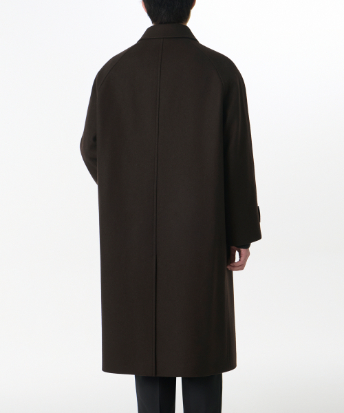 FORTEX フェルトオーバーサイズバルマカンコート [ダークブラウン]