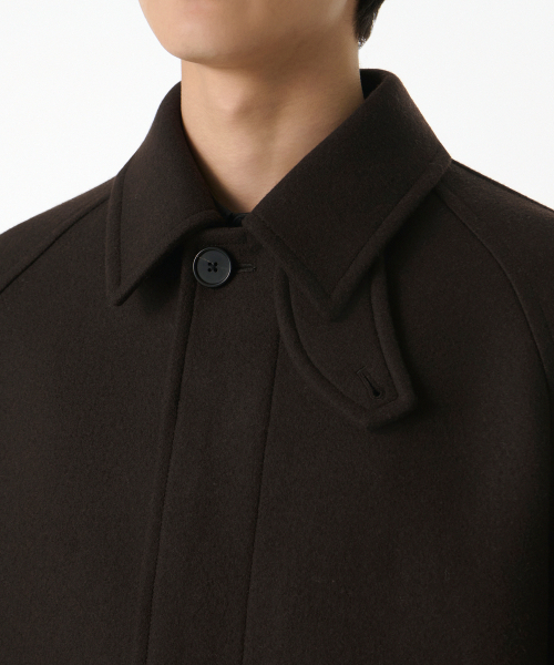 FORTEX フェルトオーバーサイズバルマカンコート [ダークブラウン]