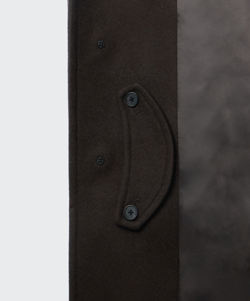FORTEX フェルトオーバーサイズバルマカンコート [ダークブラウン]
