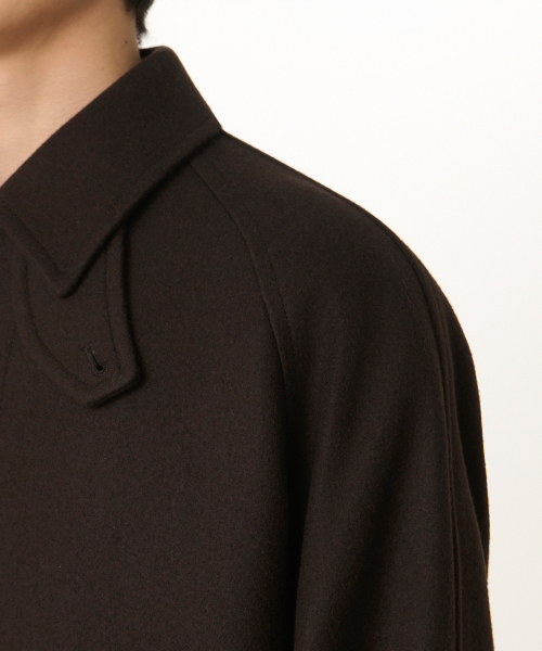 FORTEX フェルトオーバーサイズバルマカンコート [ダークブラウン]