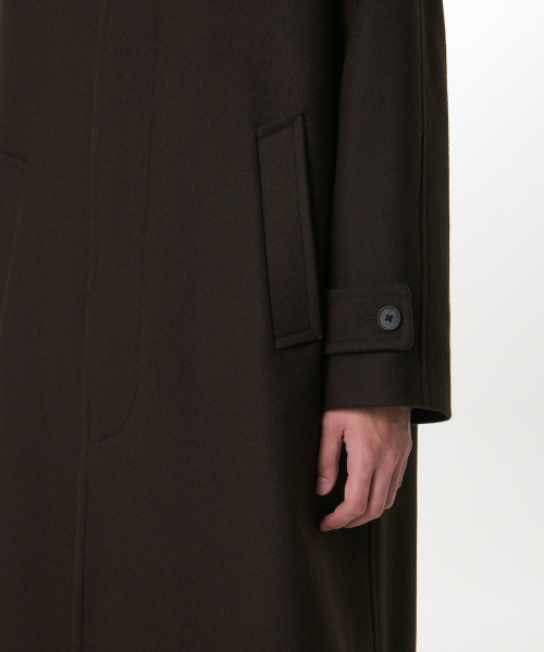 FORTEX フェルトオーバーサイズバルマカンコート [ダークブラウン]