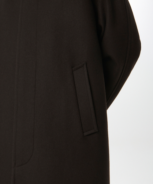 FORTEX フェルトオーバーサイズバルマカンコート [ダークブラウン]