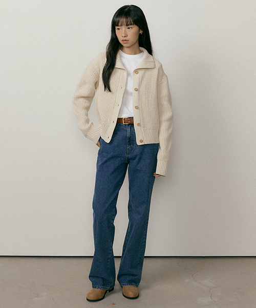 LINGSEOUL（リングソウル）の「wool high-neck knit cardigan-ivory（カーディガン/ボレロ・レディース・アイボリー・FREE）」の3枚目の写真