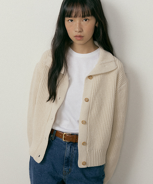 LINGSEOUL（リングソウル）の「wool high-neck knit cardigan-ivory（カーディガン/ボレロ・レディース・アイボリー・FREE）」の4枚目の写真