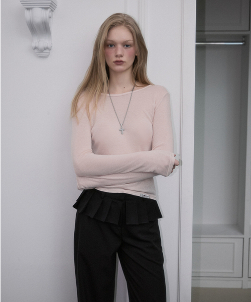 ROSEFRANTZ（ロゼフランツ）の「Essential Layered Long Sleeve [Pale Pink]（Tシャツ/カットソー・レディース・ライトピンク・OS）」の2枚目の写真