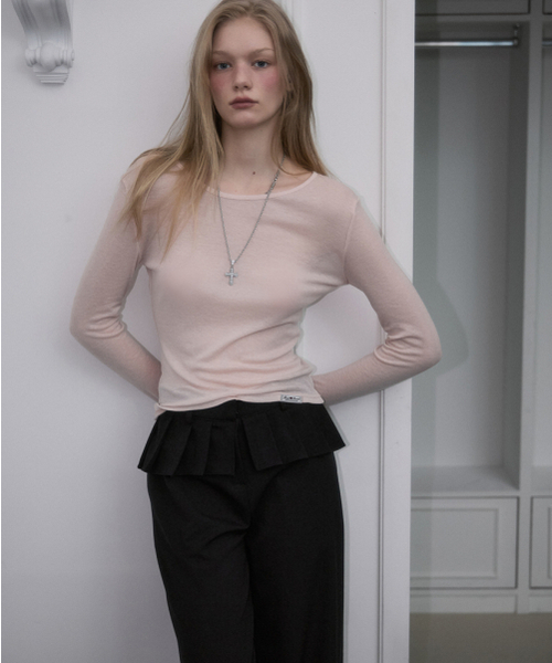 ROSEFRANTZ（ロゼフランツ）の「Essential Layered Long Sleeve [Pale Pink]（Tシャツ/カットソー・レディース・ライトピンク・OS）」の3枚目の写真