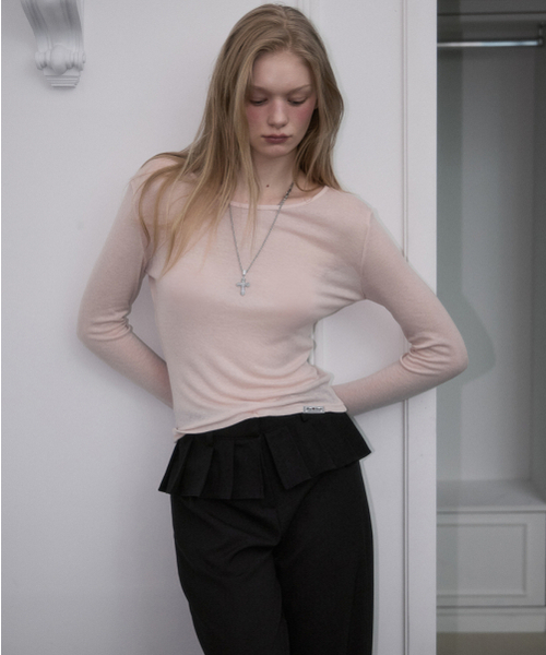 ROSEFRANTZ（ロゼフランツ）の「Essential Layered Long Sleeve [Pale Pink]（Tシャツ/カットソー・レディース・ライトピンク・OS）」の4枚目の写真