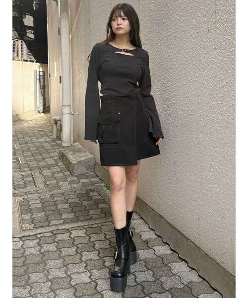 MURUA（ムルーア）の「2WAYカットソー（Tシャツ/カットソー・レディース・グレー/アイボリー/ブラック/ボルドー・FREE）」の5枚目の写真