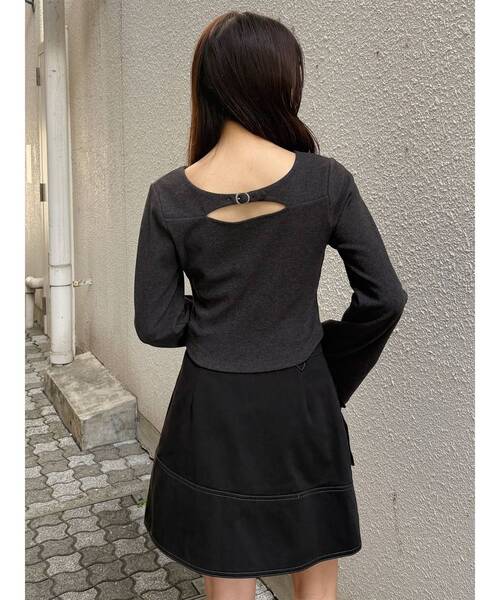 MURUA（ムルーア）の「2WAYカットソー（Tシャツ/カットソー・レディース・グレー/アイボリー/ブラック/ボルドー・FREE）」の8枚目の写真