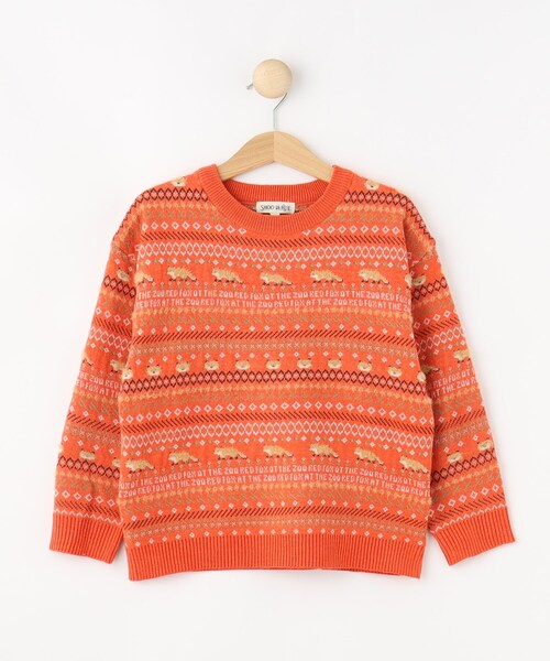 SHOO・LA・RUE（シューラルー）の「【旭山動物園応援商品】ノルディック柄 モールニット（ニット/セーター・キッズ・オレンジ系その他5/ライトグレー系3・10/11/12/13/14/15 ）」の3枚目の写真