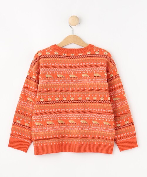 SHOO・LA・RUE（シューラルー）の「【旭山動物園応援商品】ノルディック柄 モールニット（ニット/セーター・キッズ・オレンジ系その他5/ライトグレー系3・10/11/12/13/14/15 ）」の4枚目の写真