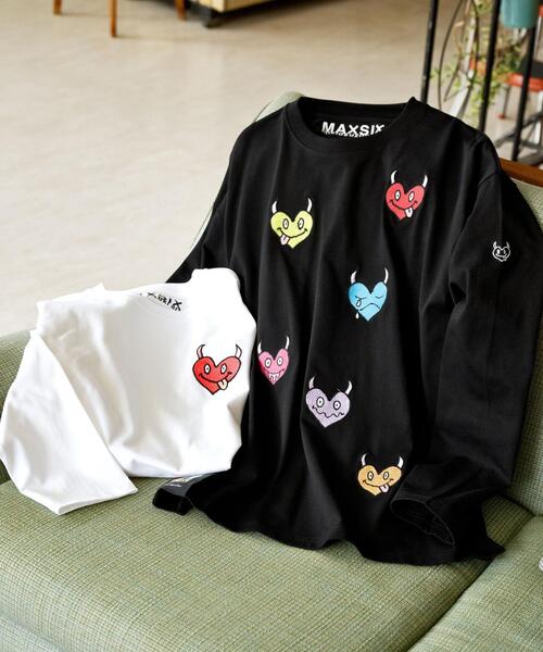 maxsix(マックスシックス)の「maxsix(マックスシックス)MALTI HEART L/S TEE(Tシャツ/カットソー・メンズ・ブラック/ホワイト・L/M)」の12枚目の写真