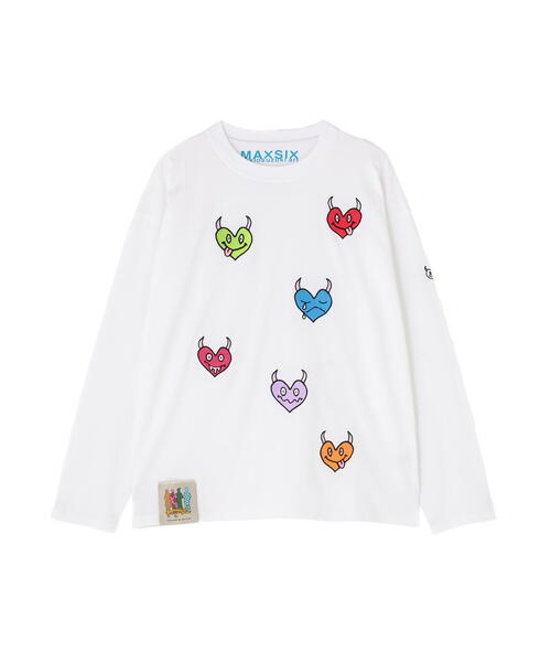 maxsix(マックスシックス)の「maxsix(マックスシックス)MALTI HEART L/S TEE(Tシャツ/カットソー・メンズ・ブラック/ホワイト・L/M)」の2枚目の写真