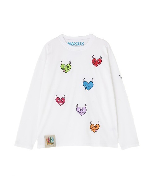 maxsix(マックスシックス)の「maxsix(マックスシックス)MALTI HEART L/S TEE(Tシャツ/カットソー・メンズ・ブラック/ホワイト・L/M)」の5枚目の写真