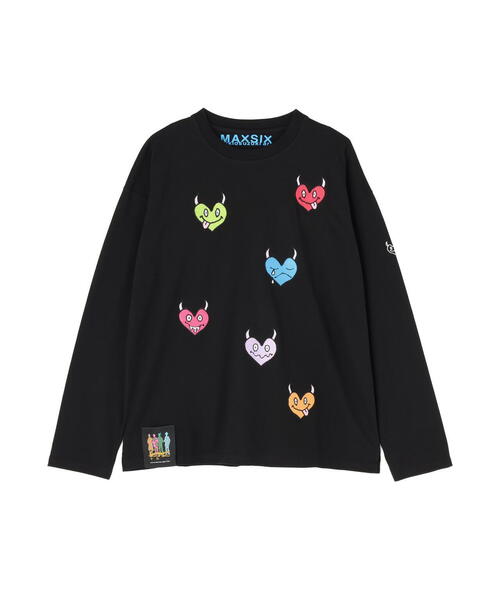 maxsix(マックスシックス)の「maxsix(マックスシックス)MALTI HEART L/S TEE(Tシャツ/カットソー・メンズ・ブラック/ホワイト・L/M)」の3枚目の写真