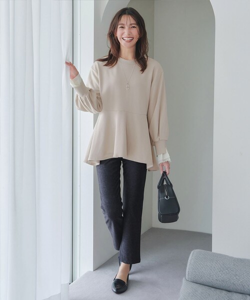 Tiaclasse(ティアクラッセ)の「日本製メランジプリント裏起毛スリムパンツ(その他パンツ・レディース・ネイビー/ブラック/グレー・XL/XXL)」の8枚目の写真
