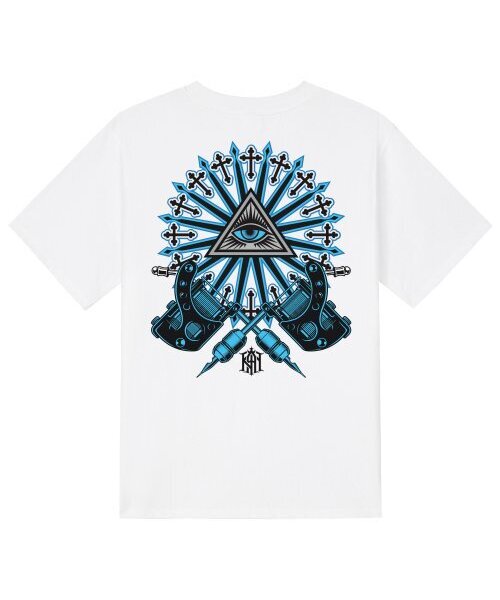 KAN6312(カン6312)の「KTW0013 タトゥーカン 半袖Tシャツ - ホワイト(Tシャツ/カットソー・メンズ・その他・LARGE/MEDIUM/SMALL/X-LARGE)」の1枚目の写真