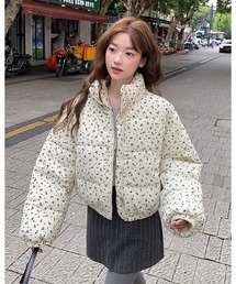 小花柄コーデュロイ中綿ブルゾン