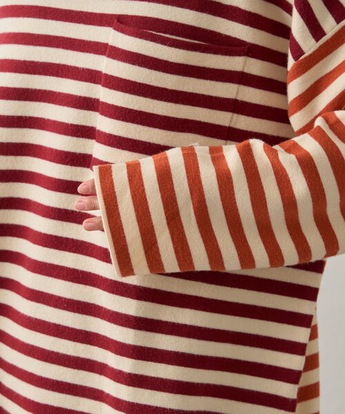 GEVACO(ゲバコ)の「【ユニセックス】【GEVACO】ボーダーニットプルオーバー(ニット/セーター・メンズ・レッド/チャコールグレー・MEDIUM/LARGE)」の18枚目の写真