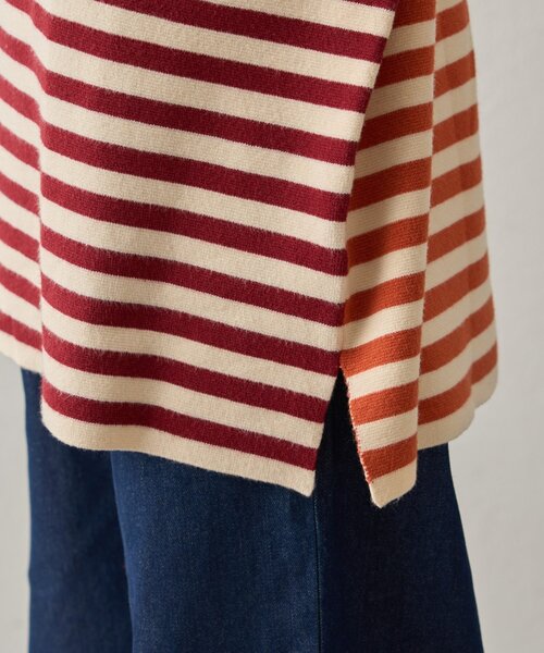 GEVACO(ゲバコ)の「【ユニセックス】【GEVACO】ボーダーニットプルオーバー(ニット/セーター・メンズ・レッド/チャコールグレー・MEDIUM/LARGE)」の17枚目の写真