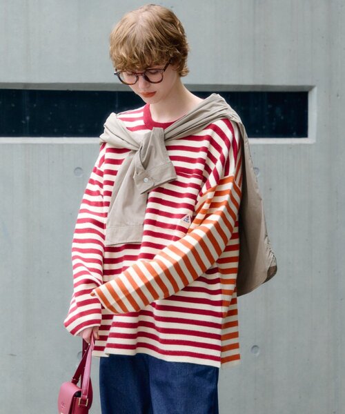 GEVACO(ゲバコ)の「【ユニセックス】【GEVACO】ボーダーニットプルオーバー(ニット/セーター・メンズ・レッド/チャコールグレー・MEDIUM/LARGE)」の14枚目の写真