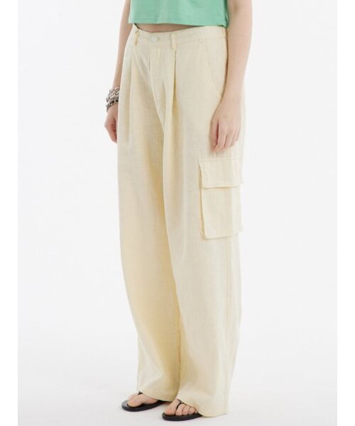UNKNOWN PLANET(アンノウンプラネット)の「ワイドフィットリネンカーゴパンツベージュ(その他パンツ・レディース・その他・SMALL/MEDIUM)」の2枚目の写真