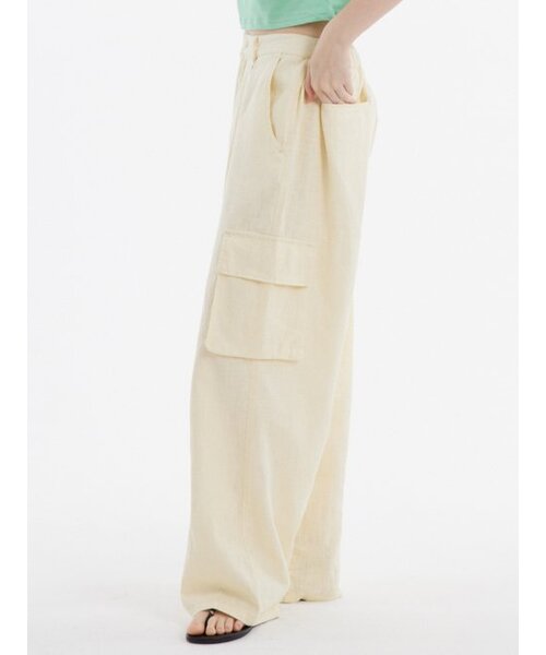 UNKNOWN PLANET(アンノウンプラネット)の「ワイドフィットリネンカーゴパンツベージュ(その他パンツ・レディース・その他・SMALL/MEDIUM)」の4枚目の写真