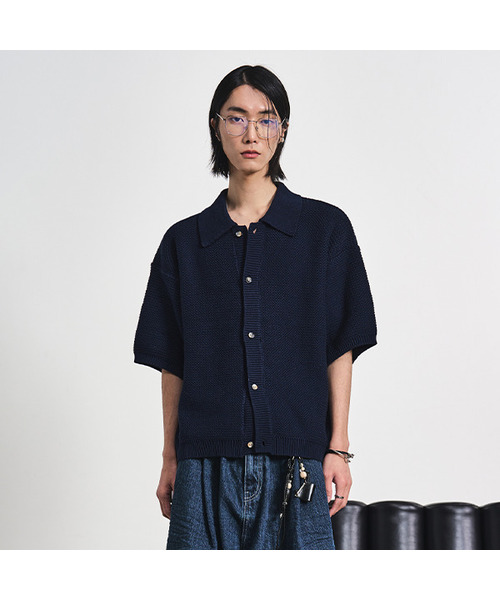 Твойд‑хафни‑кардиган Hight‑Crewable blue