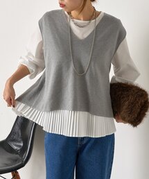 Jena espace merveilleux | 【体系カバー/2点セット】ベストセットプリーツブラウス(シャツ/ブラウス)