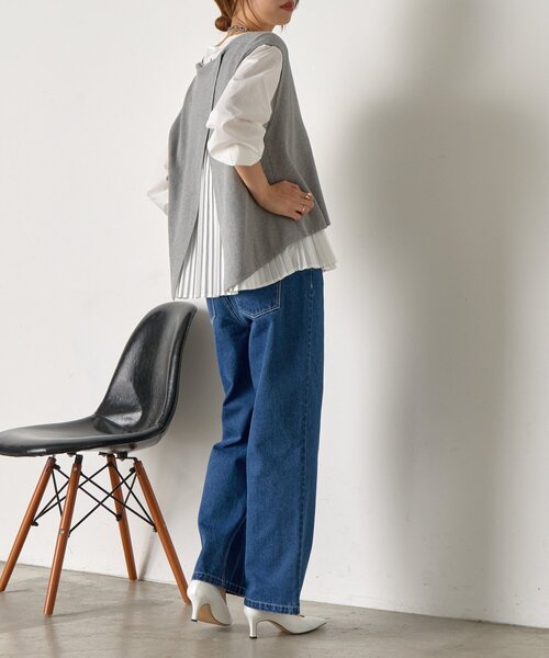 Jena espace merveilleux（ジェナ　エスパスメルヴェイユ）の「【体系カバー/2点セット】ベストセットプリーツブラウス（シャツ/ブラウス・レディース・ライトグレー/チャコールグレー/アイボリー・FREE）」の22枚目の写真