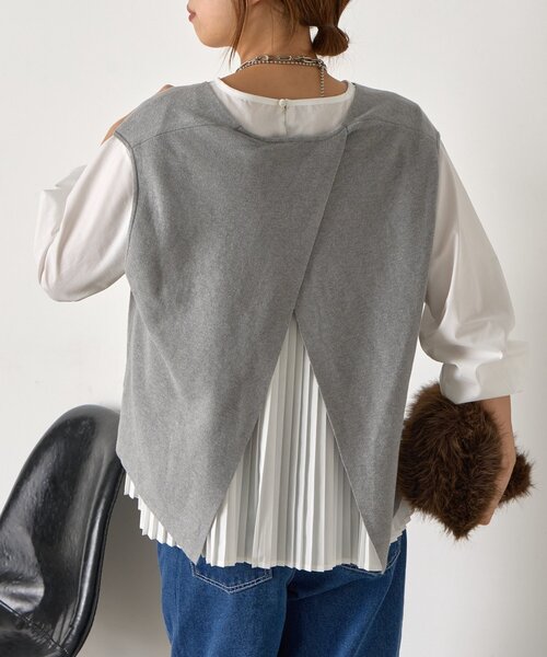 Jena espace merveilleux（ジェナ　エスパスメルヴェイユ）の「【体系カバー/2点セット】ベストセットプリーツブラウス（シャツ/ブラウス・レディース・ライトグレー/チャコールグレー/アイボリー・FREE）」の17枚目の写真