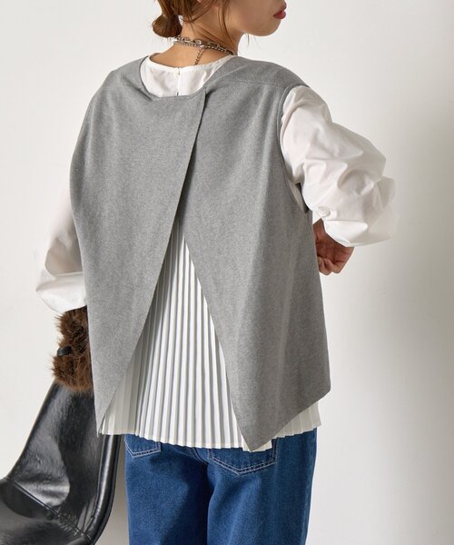 Jena espace merveilleux（ジェナ　エスパスメルヴェイユ）の「【体系カバー/2点セット】ベストセットプリーツブラウス（シャツ/ブラウス・レディース・ライトグレー/チャコールグレー/アイボリー・FREE）」の16枚目の写真