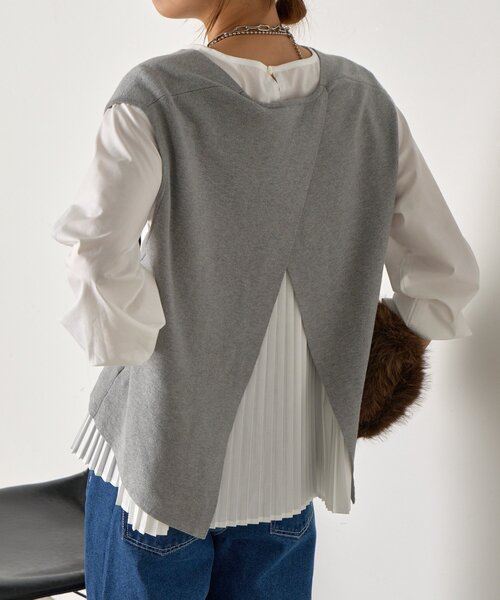 Jena espace merveilleux（ジェナ　エスパスメルヴェイユ）の「【体系カバー/2点セット】ベストセットプリーツブラウス（シャツ/ブラウス・レディース・ライトグレー/チャコールグレー/アイボリー・FREE）」の15枚目の写真