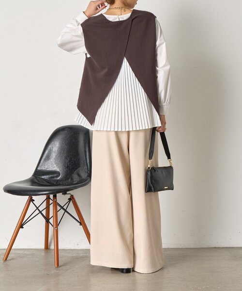 Jena espace merveilleux（ジェナ　エスパスメルヴェイユ）の「【体系カバー/2点セット】ベストセットプリーツブラウス（シャツ/ブラウス・レディース・ライトグレー/チャコールグレー/アイボリー・FREE）」の11枚目の写真