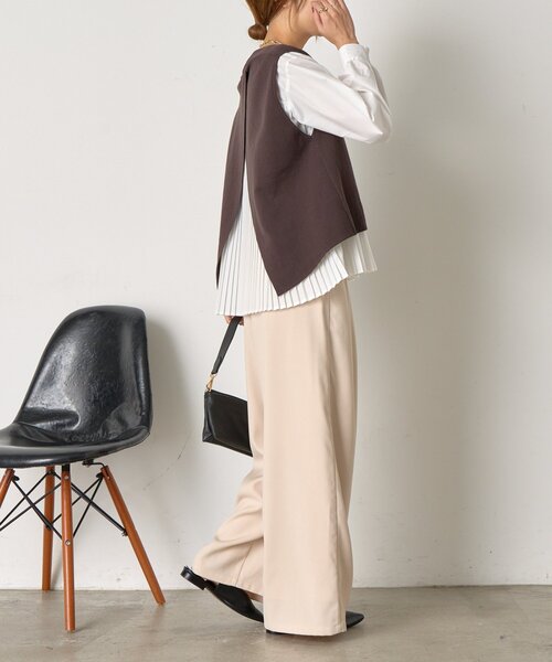 Jena espace merveilleux（ジェナ　エスパスメルヴェイユ）の「【体系カバー/2点セット】ベストセットプリーツブラウス（シャツ/ブラウス・レディース・ライトグレー/チャコールグレー/アイボリー・FREE）」の10枚目の写真