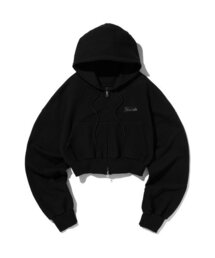 suade（スエード）の「CROP HOOD ZIP UP [BLACK]（パーカー）」