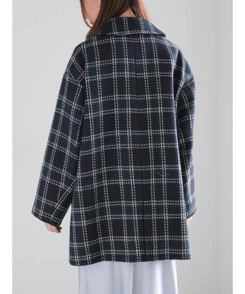 Te chichi（テチチ）の「ロービングチェックミドルコート《2025winter catalog item》（その他アウター・レディース・ネイビー/チャコールグレー・F）」の9枚目の写真