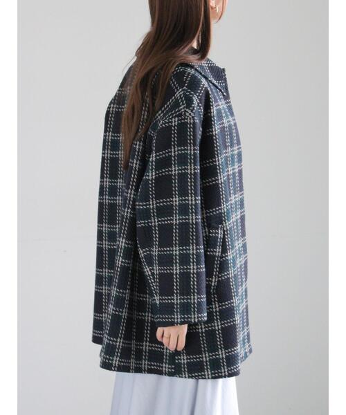 Te chichi（テチチ）の「ロービングチェックミドルコート《2025winter catalog item》（その他アウター・レディース・ネイビー/チャコールグレー・F）」の10枚目の写真