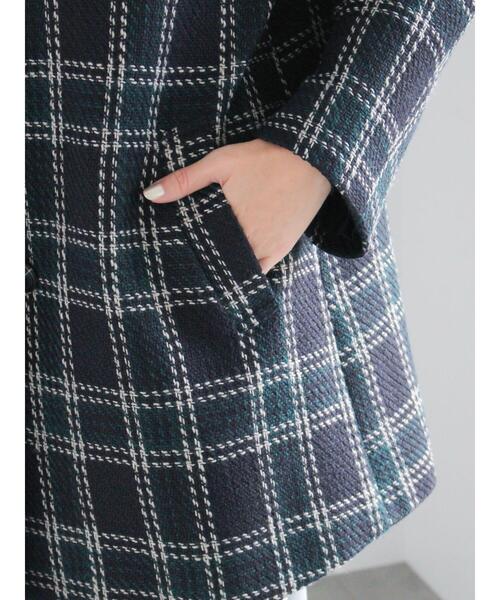 Te chichi（テチチ）の「ロービングチェックミドルコート《2025winter catalog item》（その他アウター・レディース・ネイビー/チャコールグレー・F）」の13枚目の写真