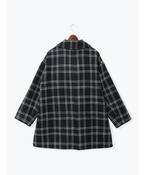 Te chichi（テチチ）の「ロービングチェックミドルコート《2025winter catalog item》（その他アウター・レディース・ネイビー/チャコールグレー・F）」の17枚目の写真