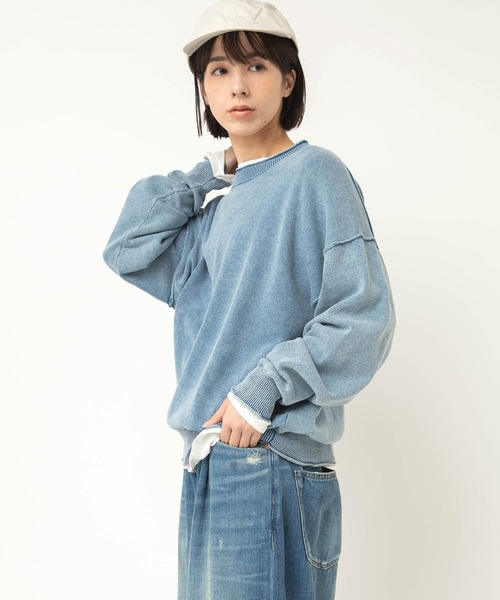 RNA-N（アールエヌエーエヌ）の「K2743 インディゴニット（ニット/セーター・レディース・ライトインディゴブルー/ダークインディゴブルー・FREE）」の4枚目の写真