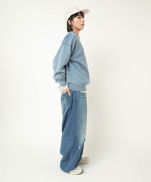 RNA-N（アールエヌエーエヌ）の「K2743 インディゴニット（ニット/セーター・レディース・ライトインディゴブルー/ダークインディゴブルー・FREE）」の10枚目の写真