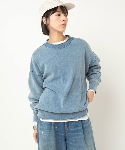 RNA-N（アールエヌエーエヌ）の「K2743 インディゴニット（ニット/セーター・レディース・ライトインディゴブルー/ダークインディゴブルー・FREE）」の3枚目の写真