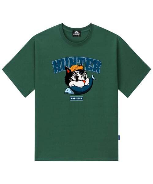 TRIPSHION(トリップション)の「ハンターキャットグラフィックTシャツ - グリーン(Tシャツ/カットソー・メンズ・その他・LARGE/MEDIUM/X-LARGE)」の1枚目の写真