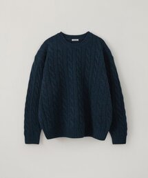 BLANKROOM（ブランクルーム）の「ウールケーブルニット_MELANGE NAVY（ニット/セーター）」