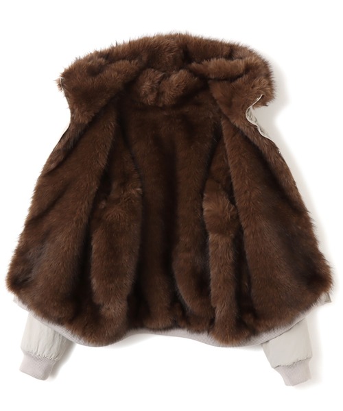atmos pink(アトモスピンク)の「atmos pink Lining Fur Jacket / アトモス ピンク ライニング ファー ジャケット(その他アウター・レディース・グレー/ブラック・FREE)」の4枚目の写真