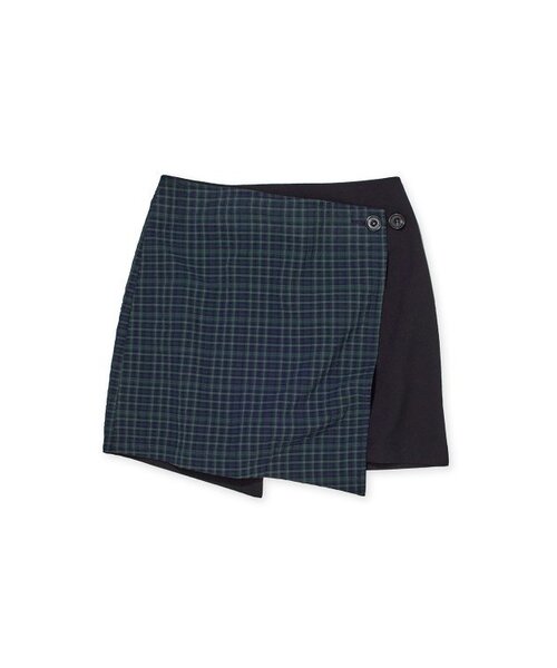 CURRENT（カレント）の「CHECK WRAP MINI SKIRT KS [NAVY]（スカート・レディース・その他・FREE）」の2枚目の写真