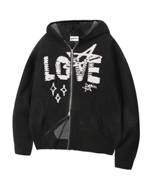 ジップアップ」に該当するメンズのニット/セーター（ブラック/黒色系